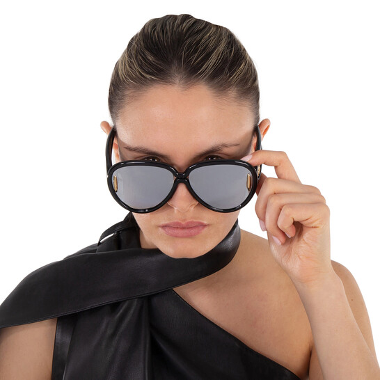 Loewe Silver Mirror Pilot Unisex Sunglasses LW40132I 01C 65
