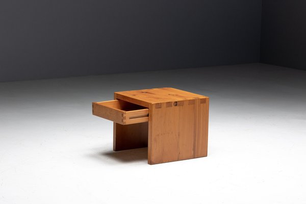 Pine Bedside Table by Charlotte Perriand, France, 1960s for sale