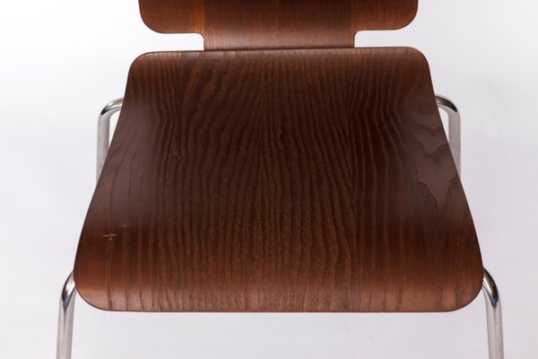 Vintage Gilbert Stackable Dining Chair in Teak Plywood Seat with