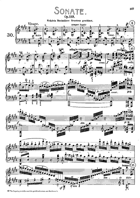 Piano Sonata No. 30 ピアノ - 楽譜 - カントリーアン, 無料楽譜