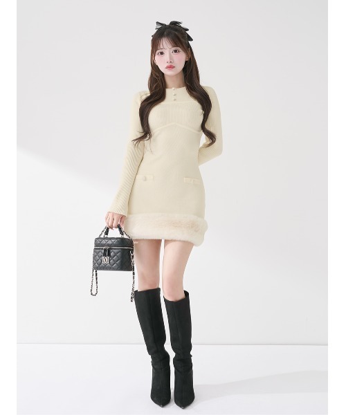 DARICH | ビジューケープニットミニワンピース - Buyee, an Online