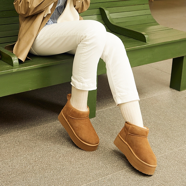 Suede Platform Mini Snow Boots