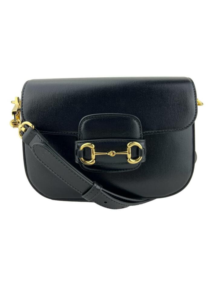 Bolsa com Alça Gucci Mini Horsebit 1955 Preta - AFJJ6 Original