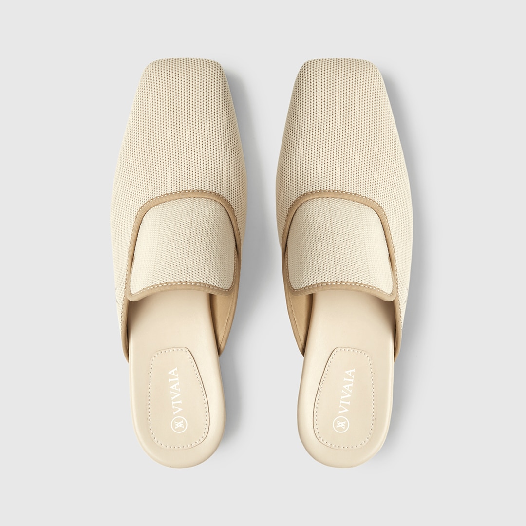 Marie Square-toe Mules in Cream Ivory | Women's Sustainable and