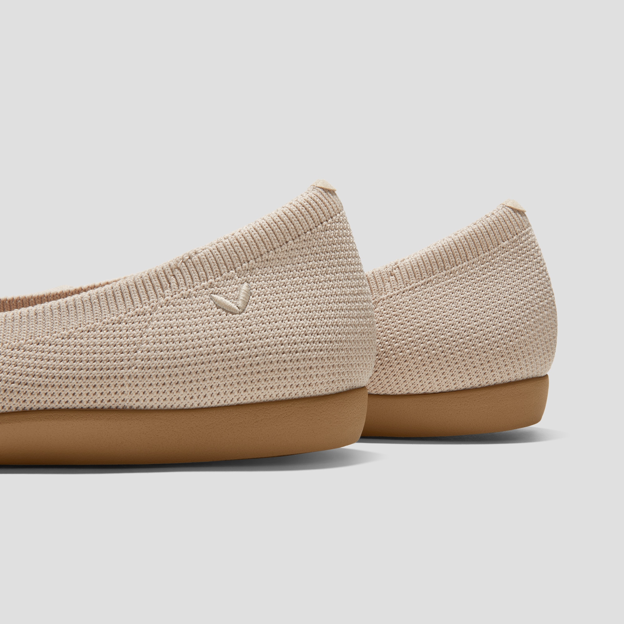 Water-Repellent Round-Toe Walking Flats (Claire Walker), ALMOND