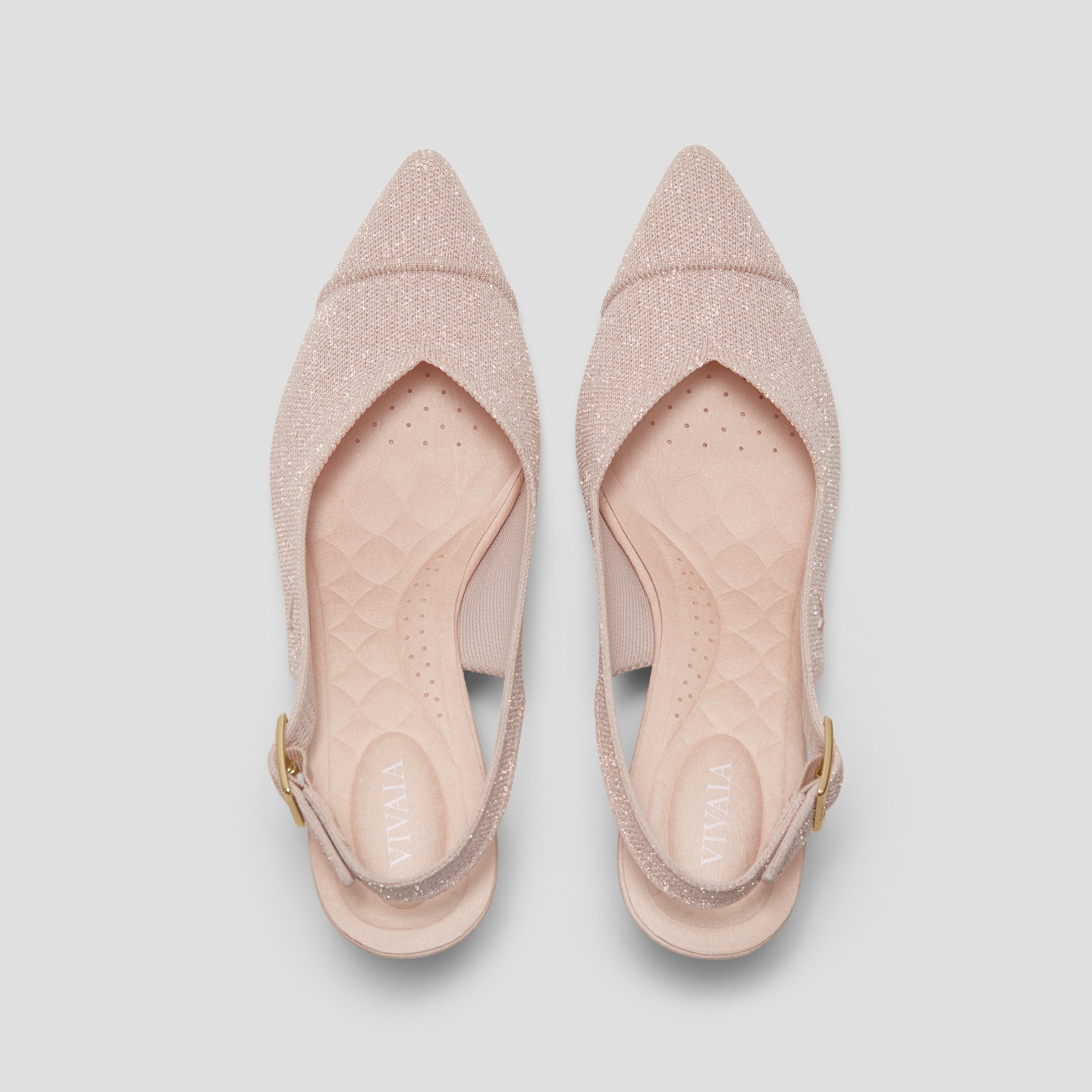 Pointed-Toe Slingback Heels (Addison), Rose gold, EU35 | VIVAIA