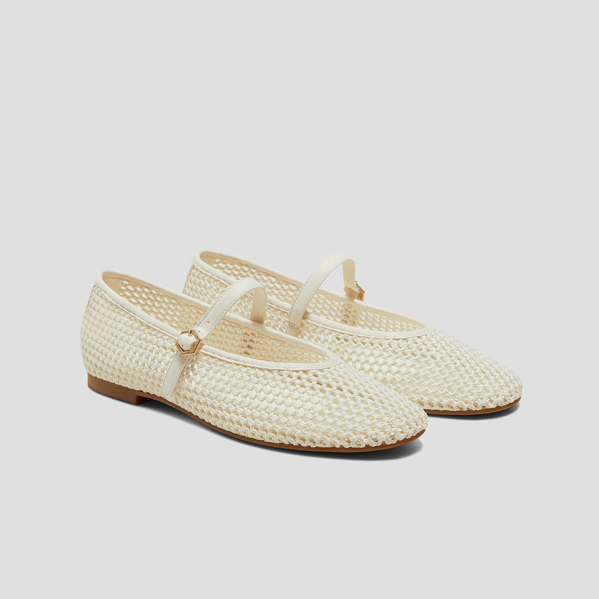 Almond-toe Mary Janes AdaptAll™（Nelly), CREAM MESH, EU35 | VIVAIA