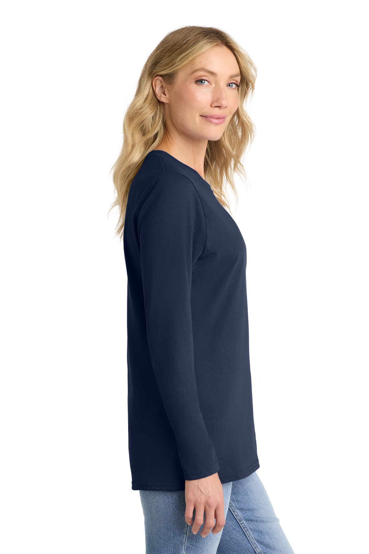 Port & Co Women's Long Sleeve Core Cotton Tee | Product | Port