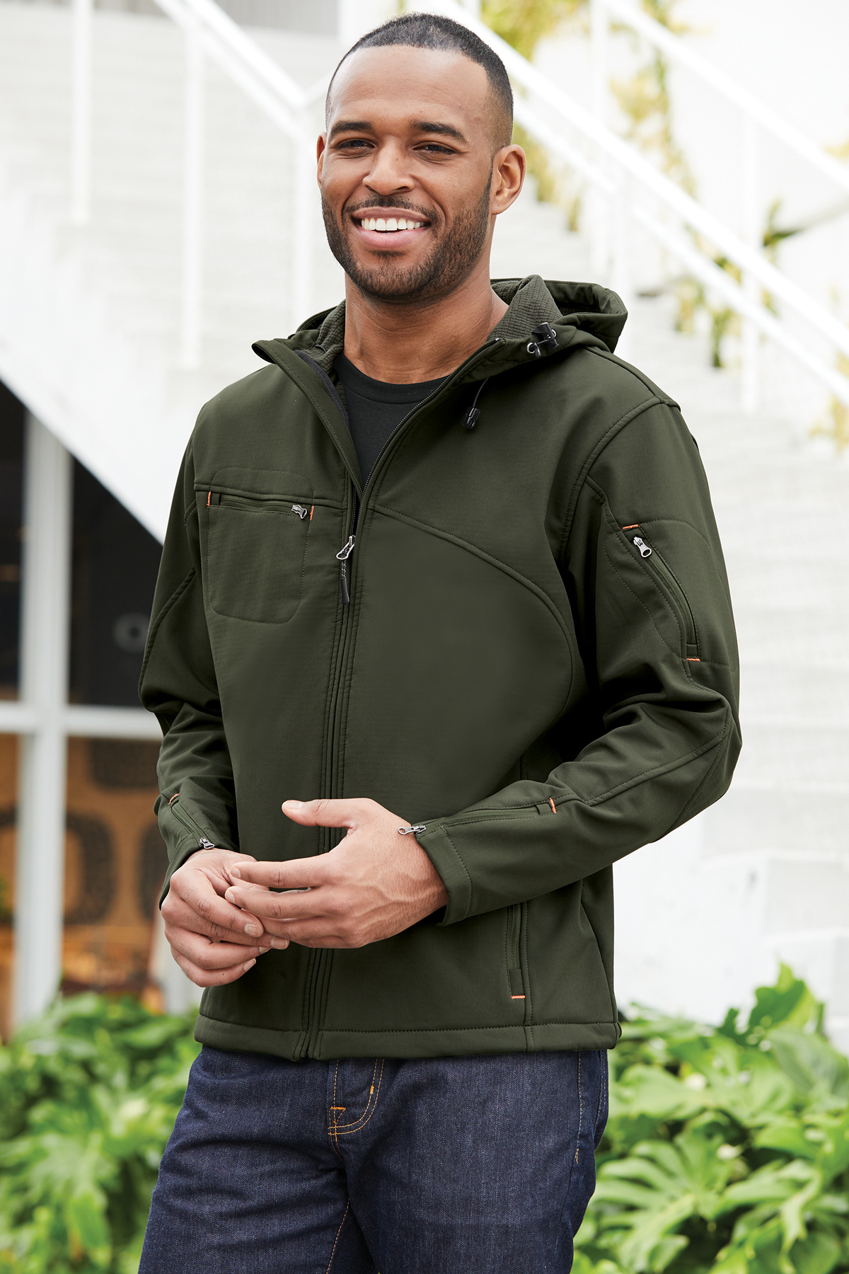 Port Authority Textured Hooded Soft Shell Jacket | Product | Port