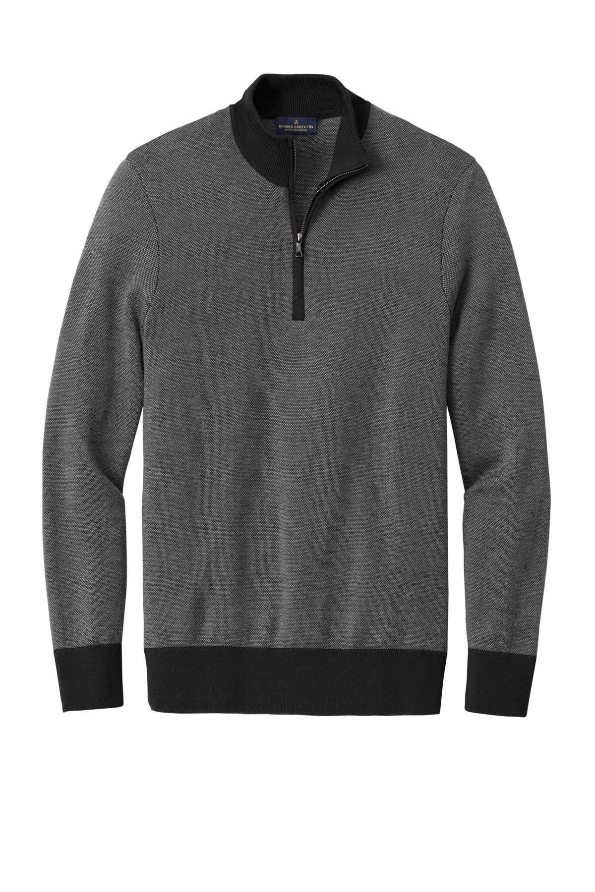 Brooks Brothers Washable Merino Birdseye 1/4-Zip Sweater | Product