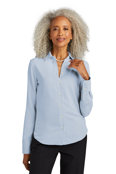 Brooks Brothers Women's Full-Button Satin Blouse | Product | SanMar