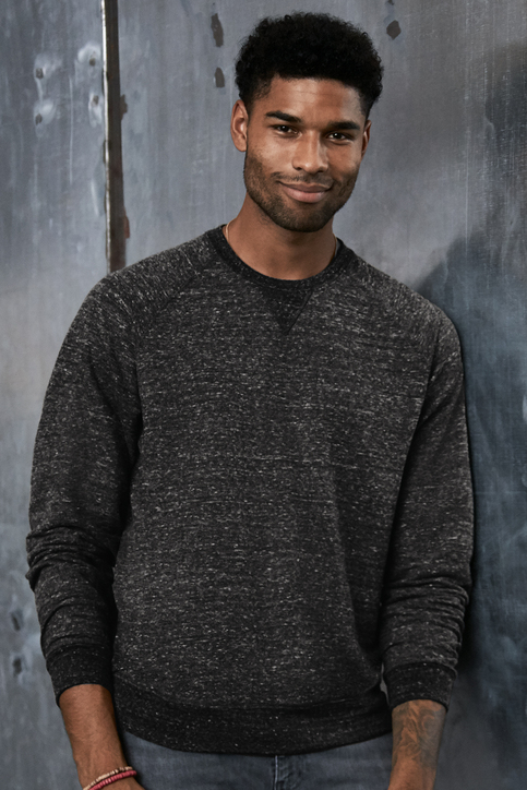 Jerzees Snow Heather French Terry Raglan Crew | Product | SanMar