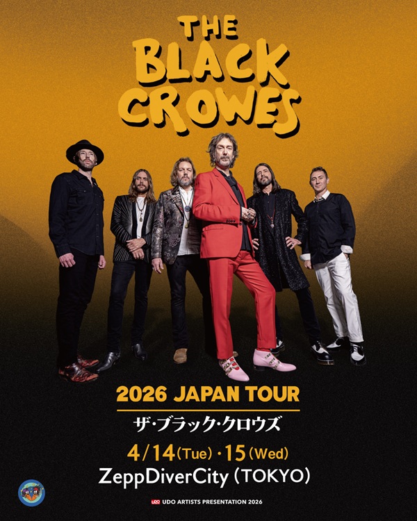THE BLACK CROWES（ザ・ブラック・クロウズ）、単独来日公演決定。Zepp