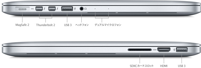 MacBook Pro (Retina, 15-inch, Mid 2014) - 技術仕様 - Apple