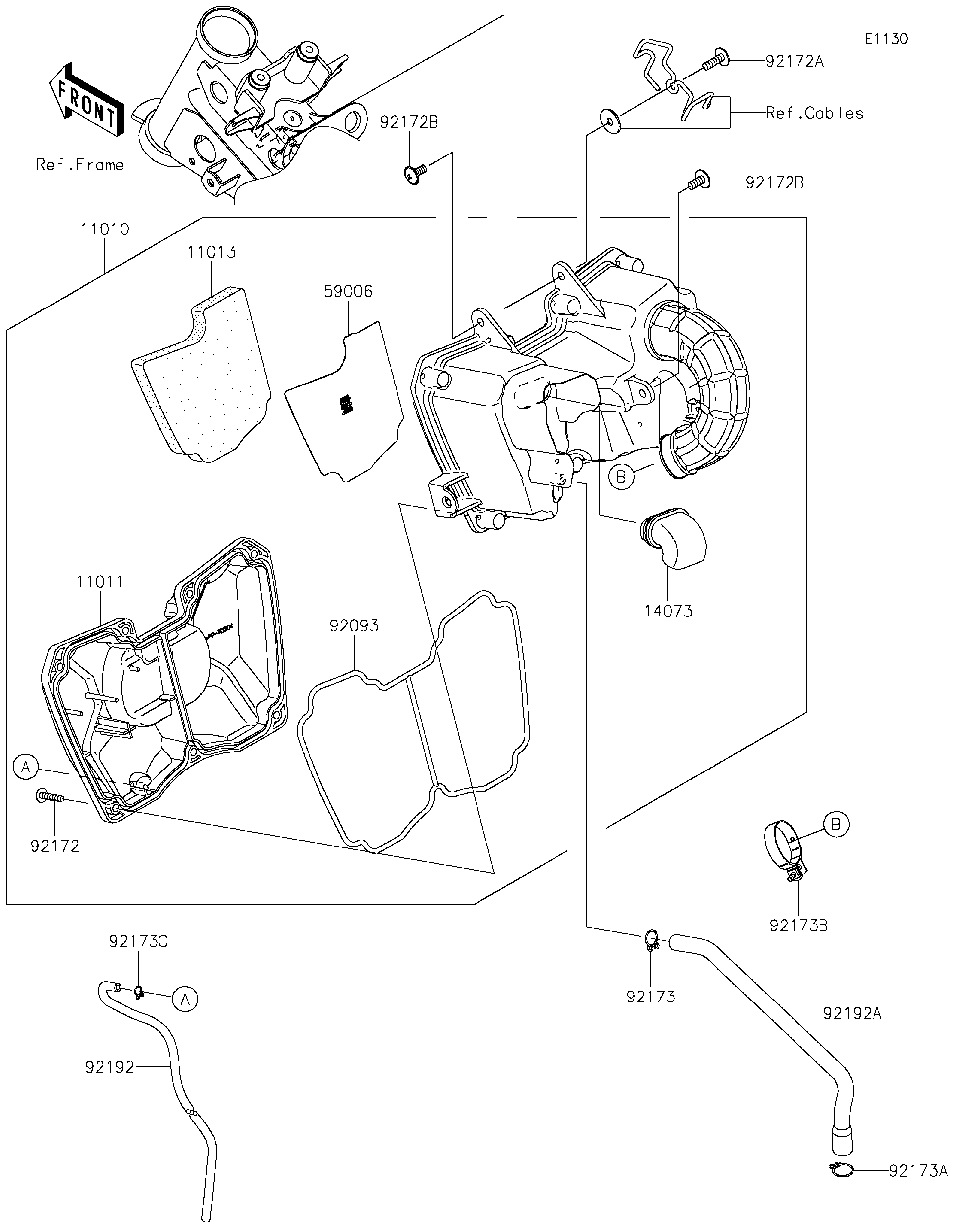 2026 Kawasaki Z125 PRO (BR125NTFAL) Air Cleaner Motorcycles Parts