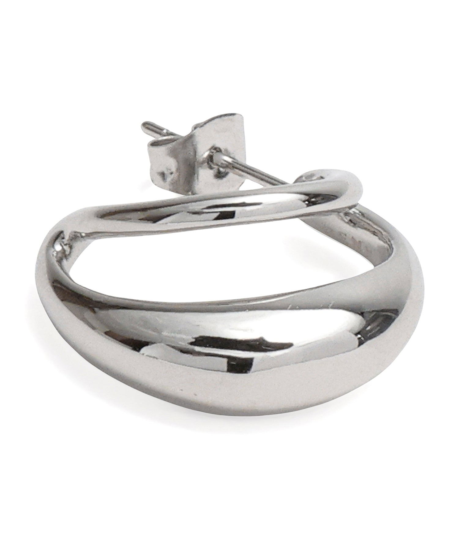 シルバー]ダブルフープピアス