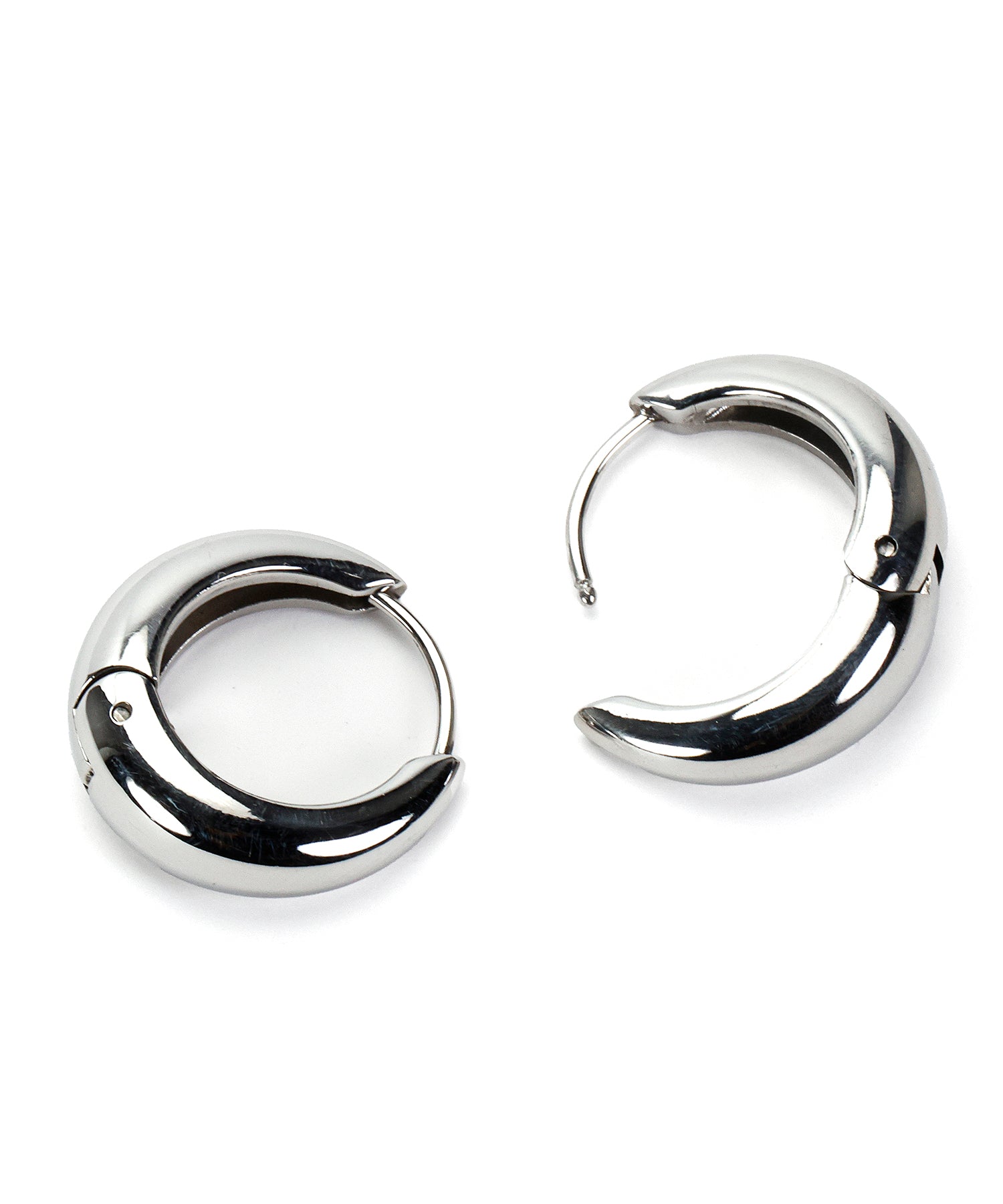 シルバー]ドロップフープピアス (big)