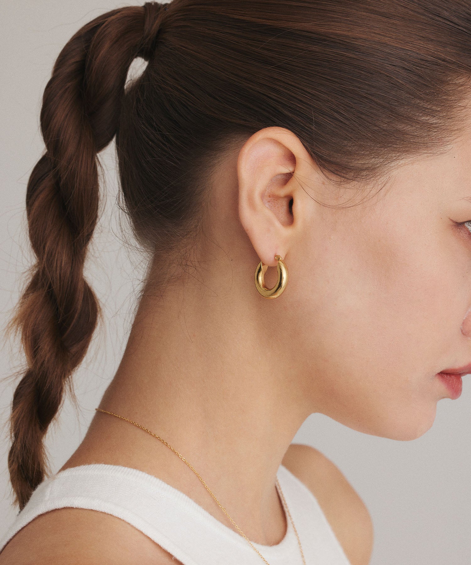 ゴールド]シンプルフープピアス