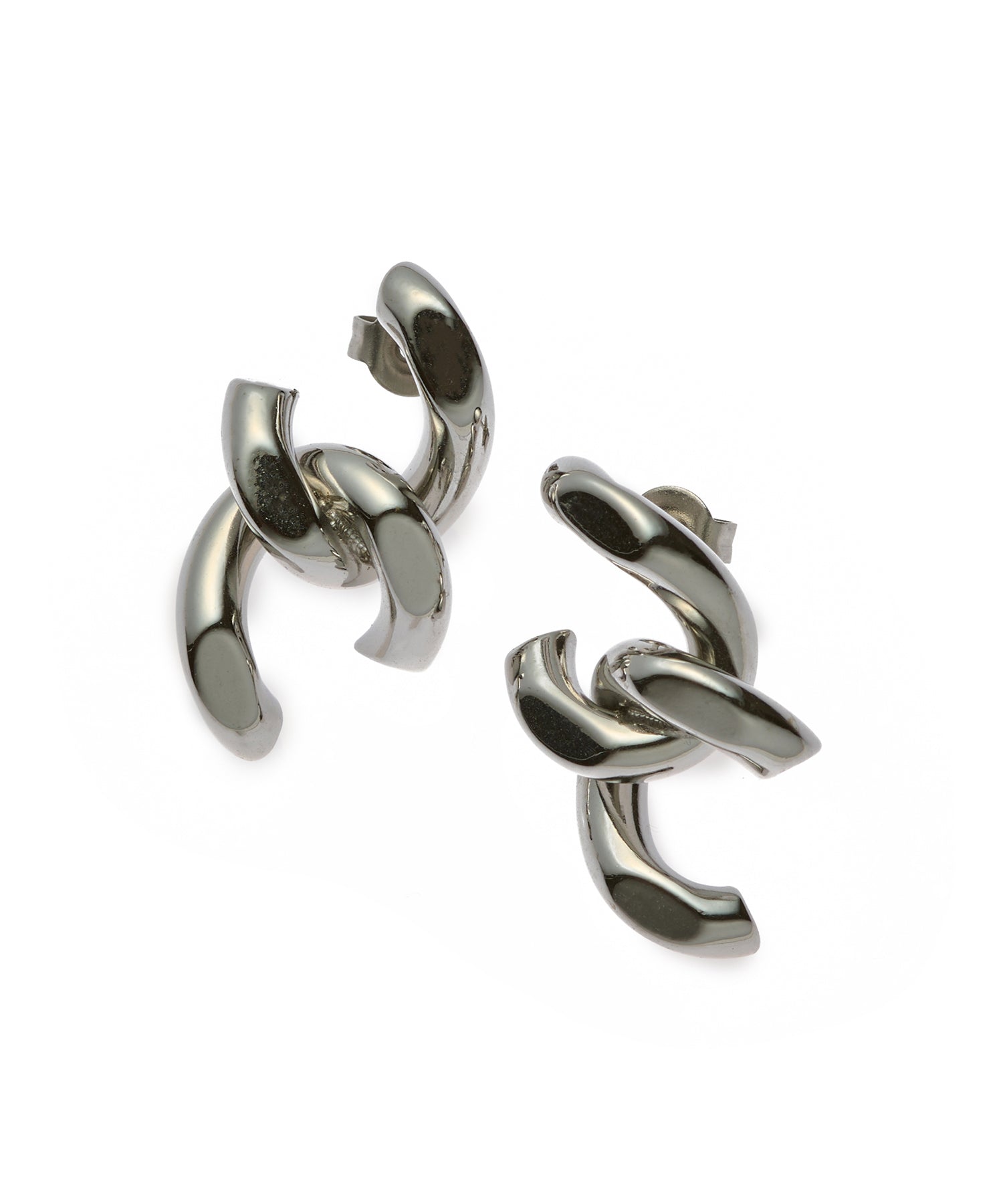 シルバー]チェーンクロスピアス