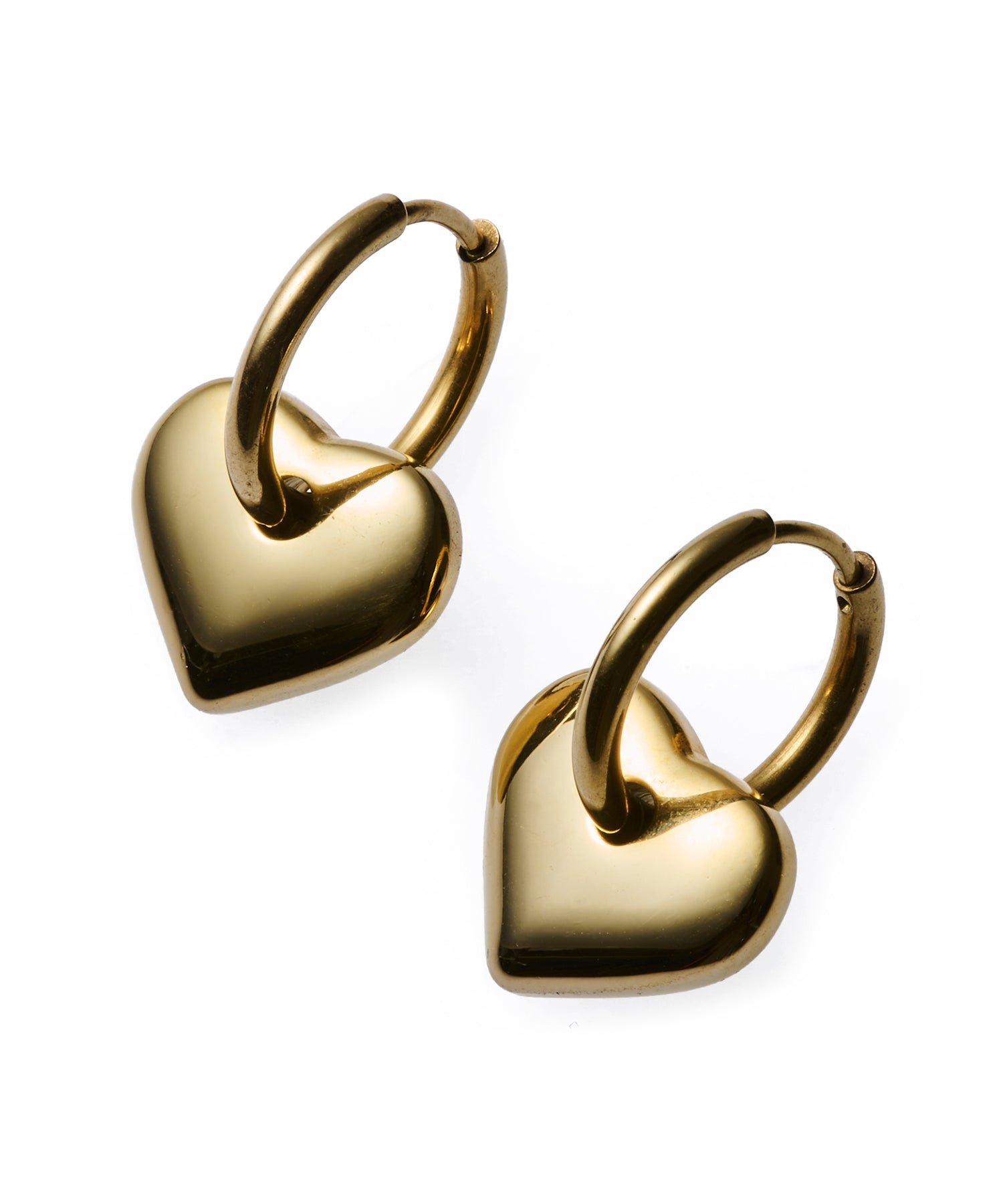 ゴールド]ハートフープピアス