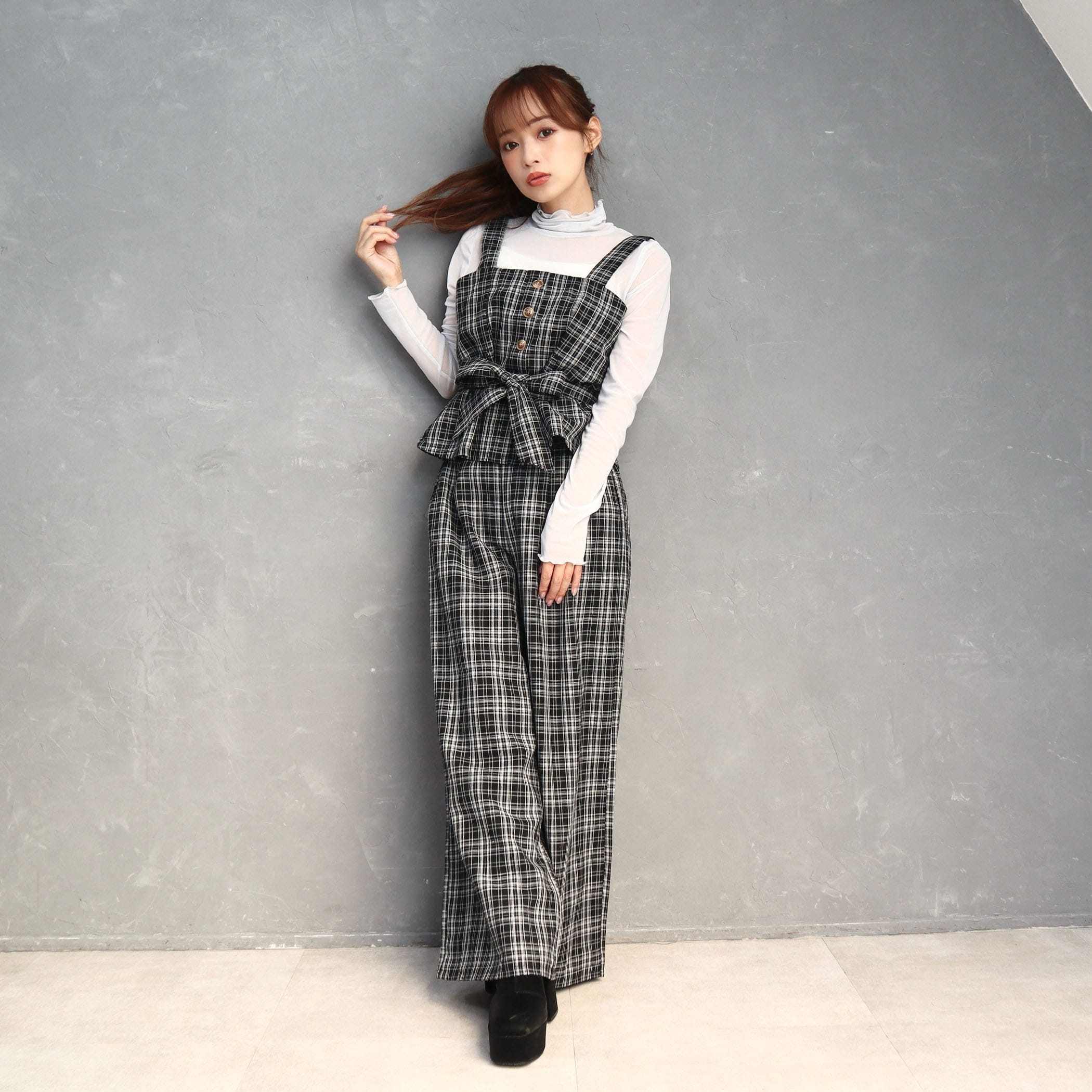 チェック柄ビスチェセットアップ｜セットアップ｜CECIL McBEE(セシル