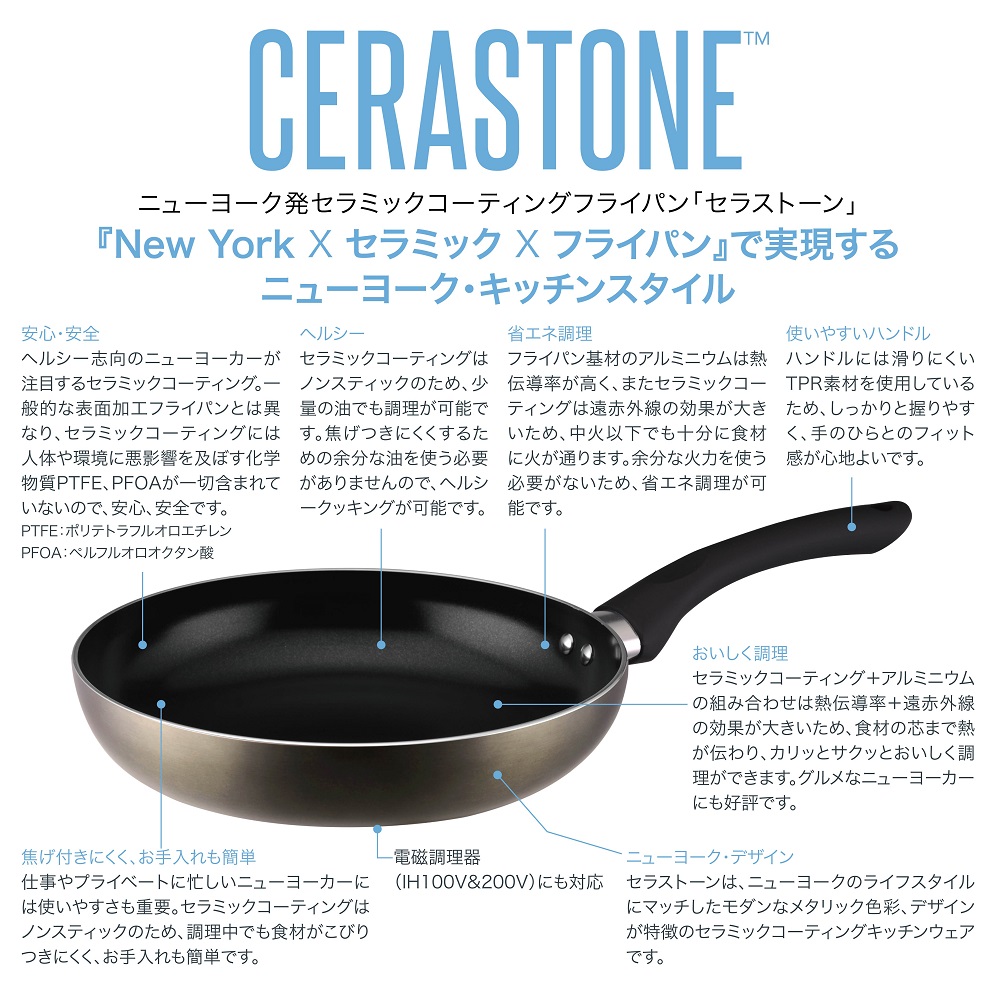 718 Series - セラミックコーティングフライパンCERASTONE(セラストーン)