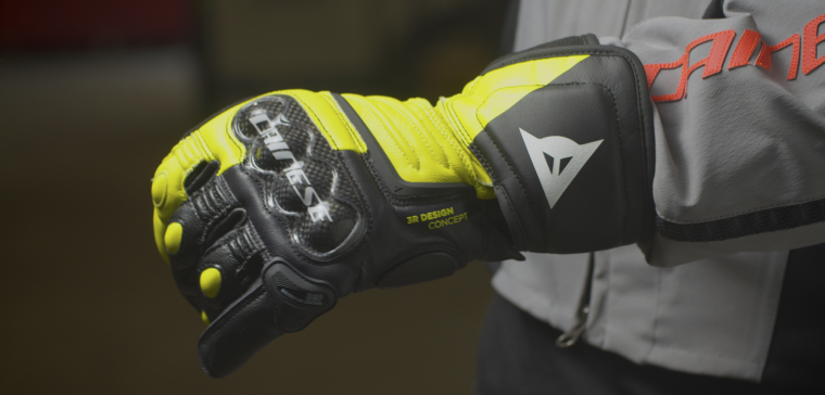 DAINESE Carbon 3 Long Black / Fluo-Yellow / White Gloves · Motocard