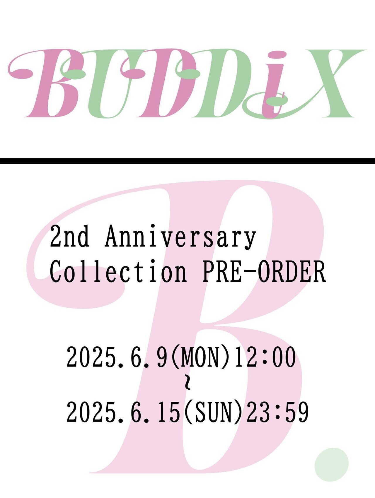 6/15(日)23:59まで!!】buddix 2nd Anniversary Collection PRE-ORDER