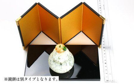 ガラスの鏡餅 大 白 ＜コンパクトで便利！贈り物にも！＞ ／ かがみ
