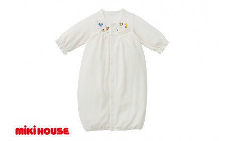 ミキハウス ストレッチパイル ツーウェイオール ( 白 ) ベビー服