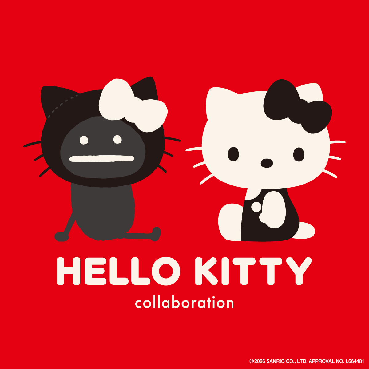 キティ シルエットパターン｜ジャカードVネックカーディガン｜ユニ