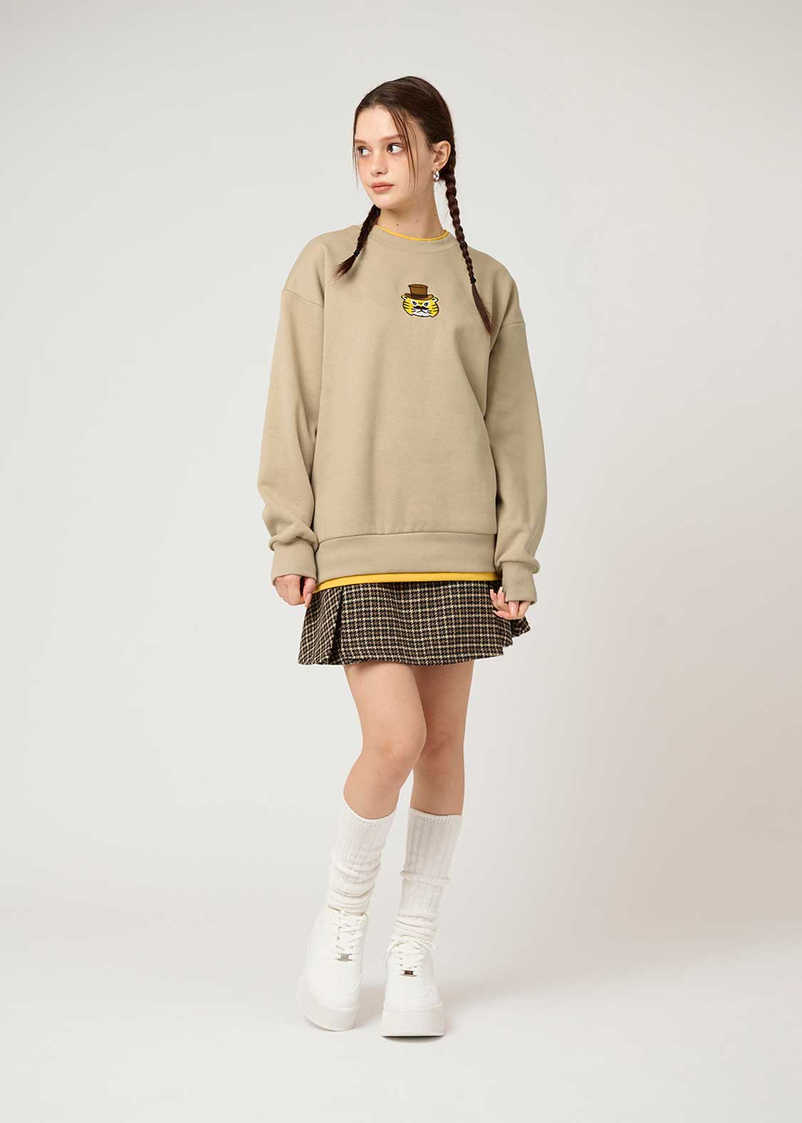 オーサムタイガー ジェントルマン｜裏起毛レイヤードビッグスウェット