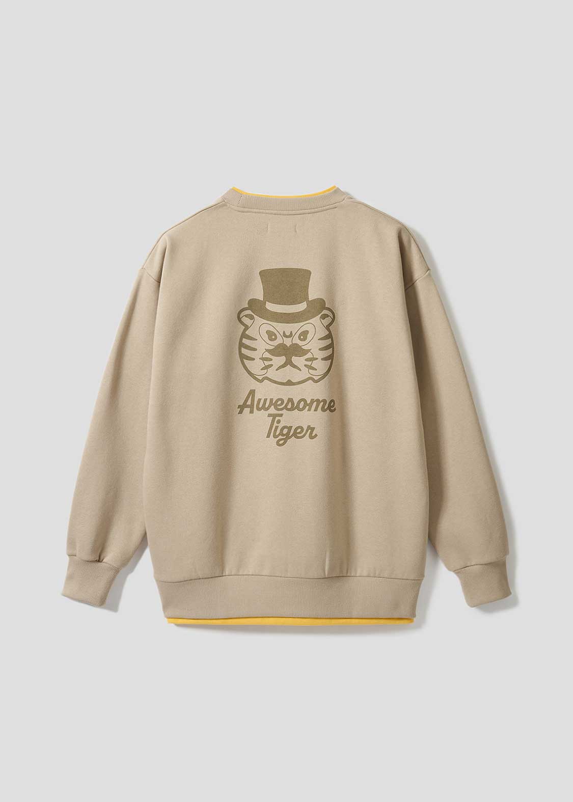 オーサムタイガー ジェントルマン｜裏起毛レイヤードビッグスウェット
