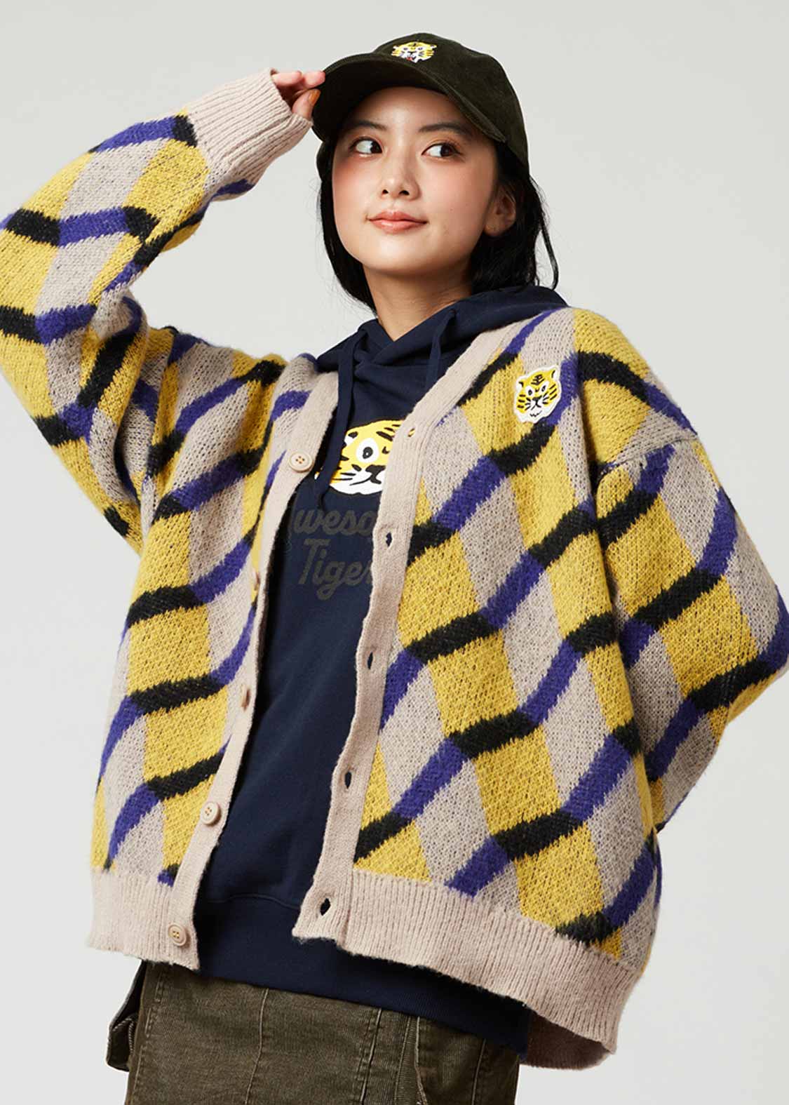 グラニフ Re:繋がる ウォッシャブルジャカードニット アジカン XL 中古