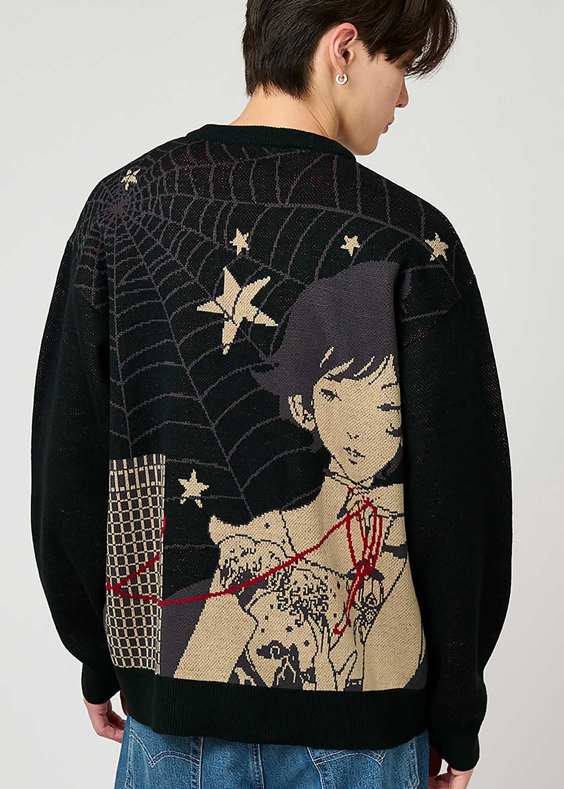 グラニフ Re:繋がる ウォッシャブルジャカードニット アジカン XL 中古