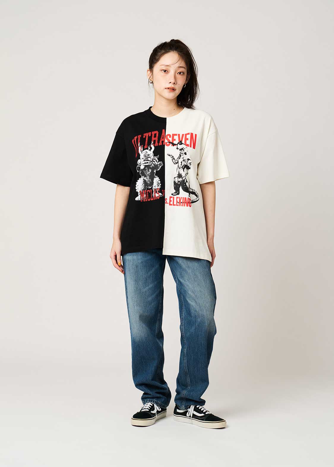 ミクラスVSエレキング ｜切替ビッグシルエットTシャツ｜ユニセックス