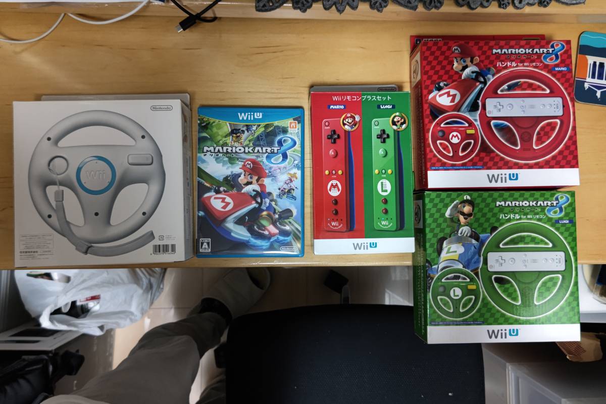 ✨任天堂 マリオカートハンドルマリオ純正品wiiリモコンプラスピーチ