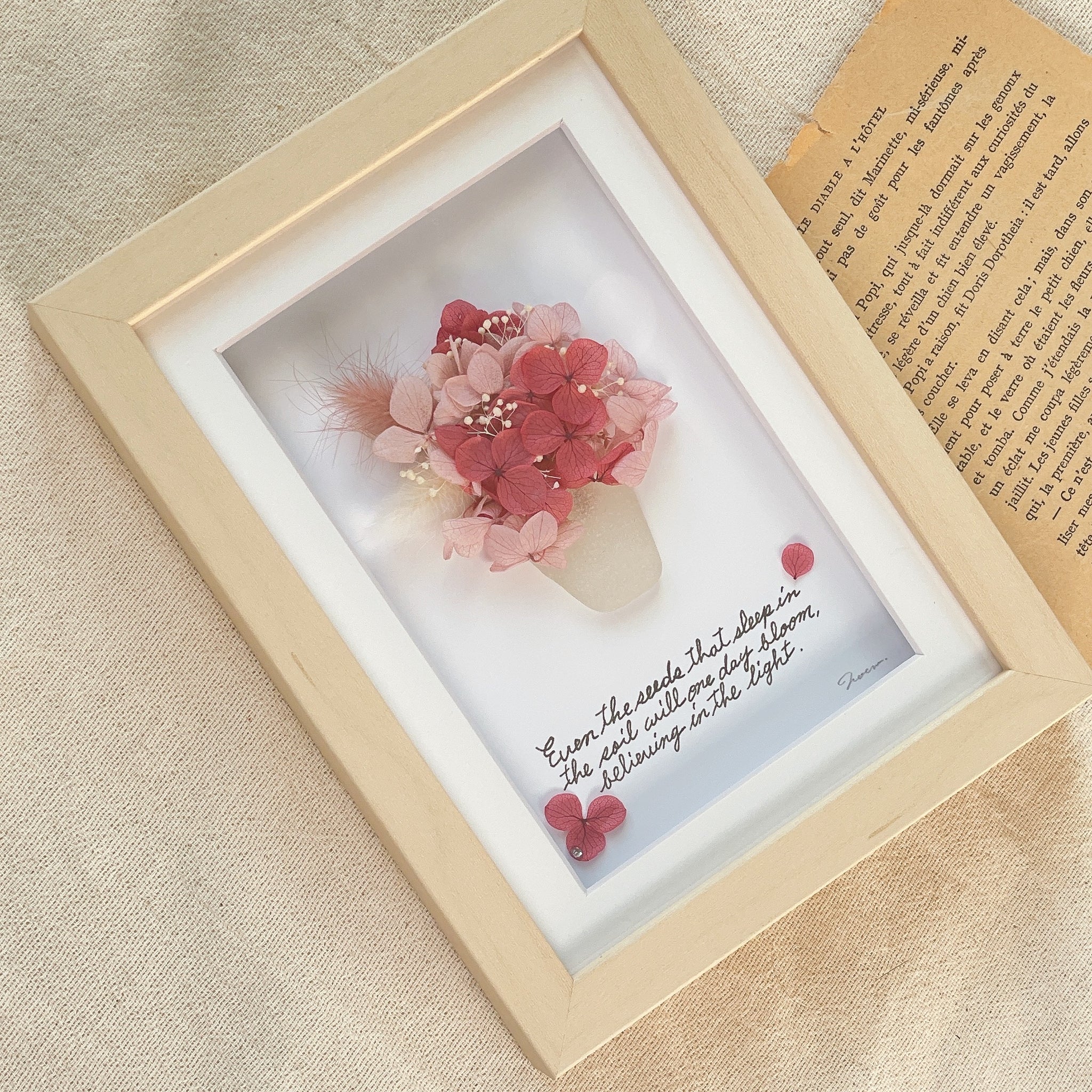 光を信じて【シーグラスフラワーアート】｜umihana（ウミハナ