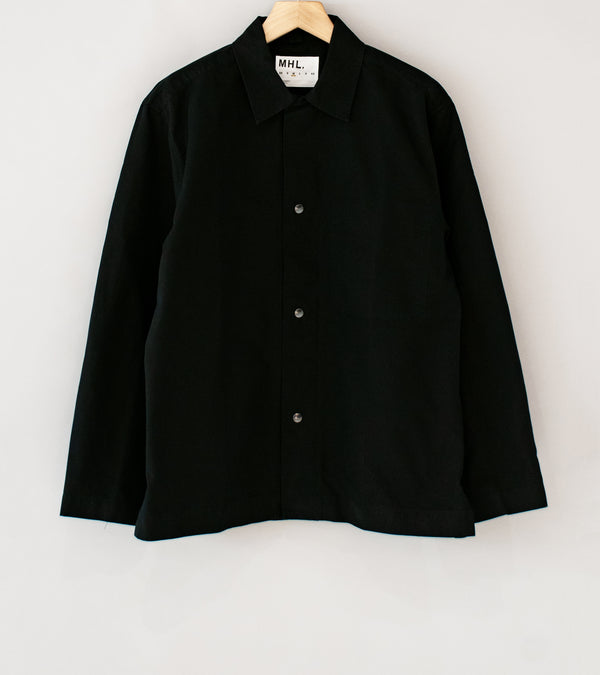 Margaret Howell 'MHL Chore Shirt' (Black Double Twisted Cotton