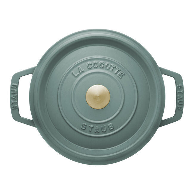 ストウブ 鋳物ホーロー鍋 ピコ・ココット 22 cm, ラウンド, ユーカリ