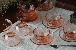 9客あり！アルク社サーモンピンクのデミタスC&S（C直径7.5cm