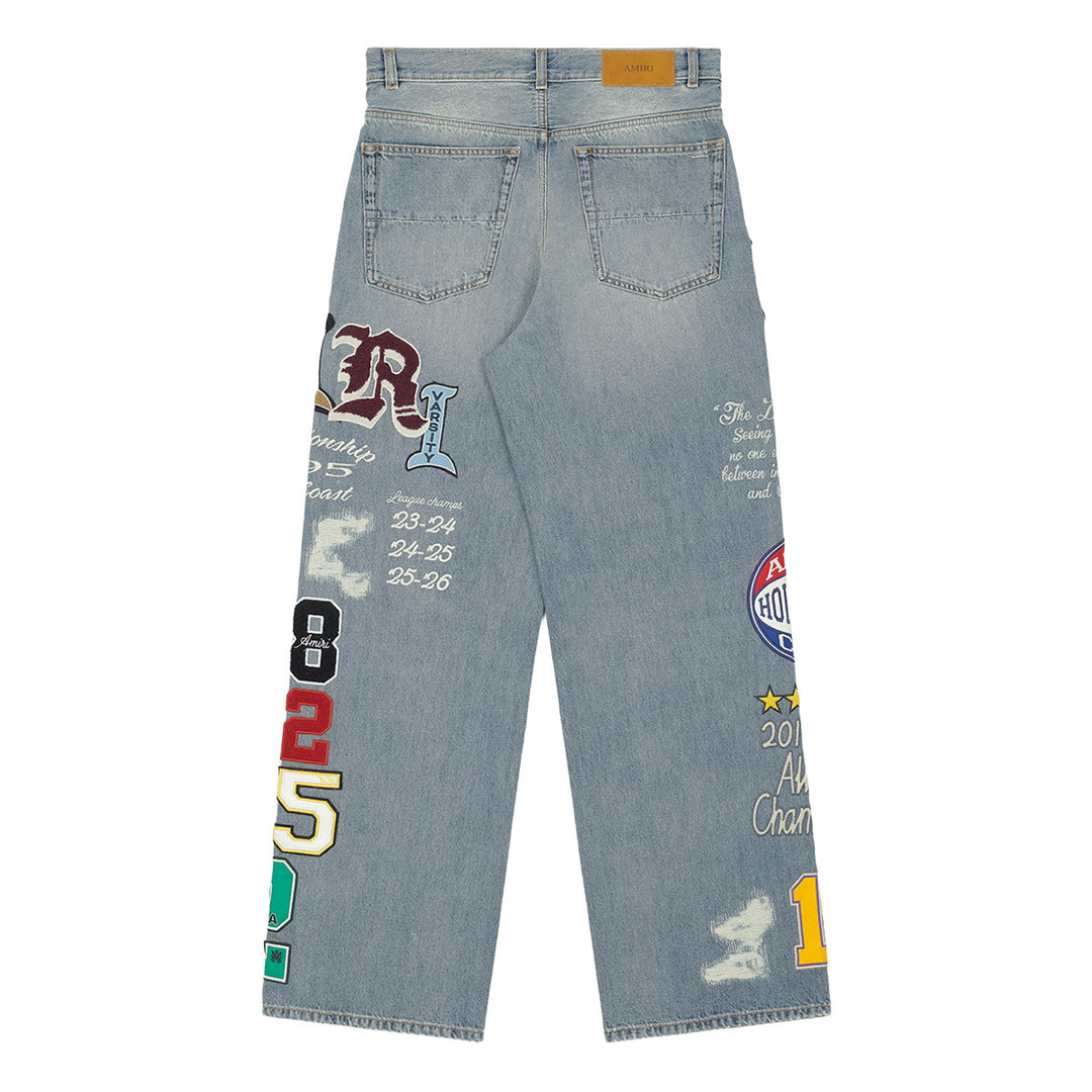 AMIRI(アミリ) - VARSITY PATCH BAGGY JEAN デニムパンツ | cherry