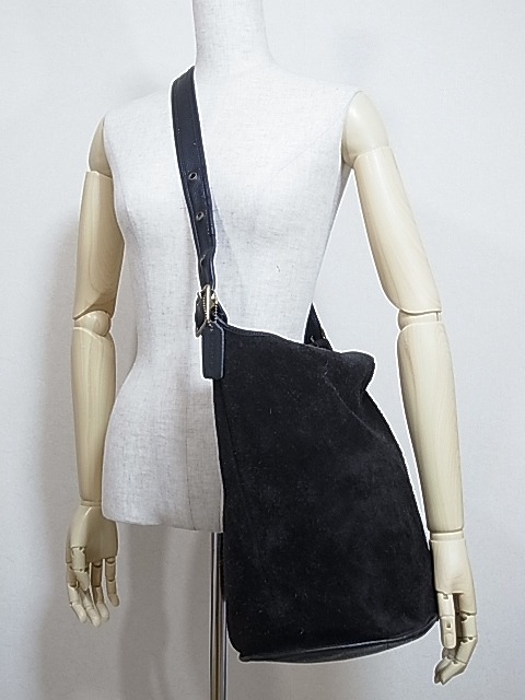 OLD COACH オールド コーチ ブラック スエード ショルダー バッグ