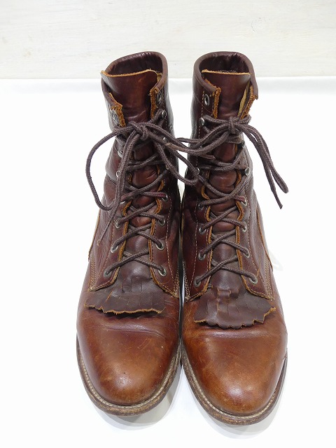 USA製 80s JUSTIN タッセル付き レースアップ ブーツ - Chago Chago