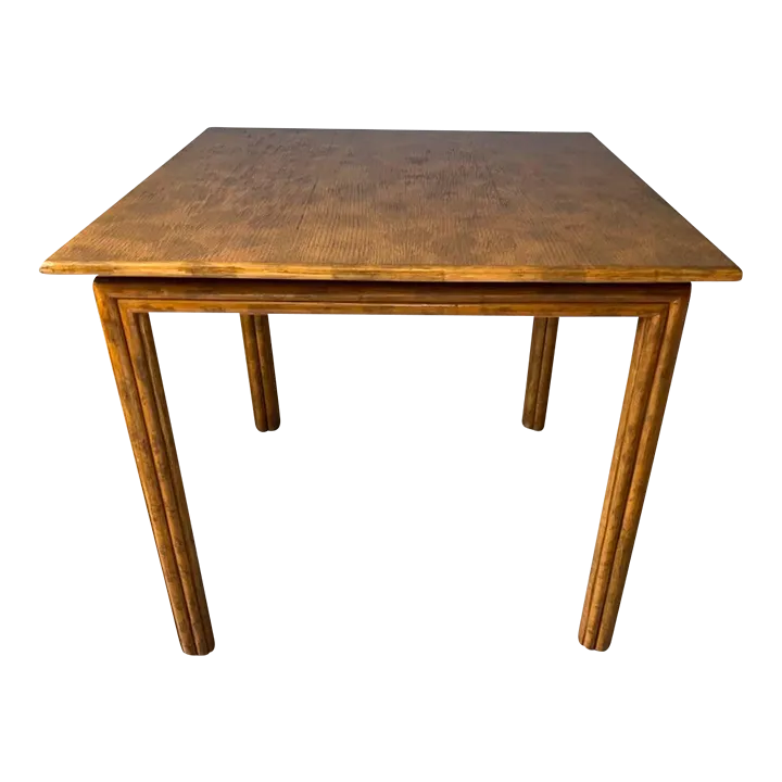 Late 20th Century Vintage Regency Style Tortoise Bamboo Square