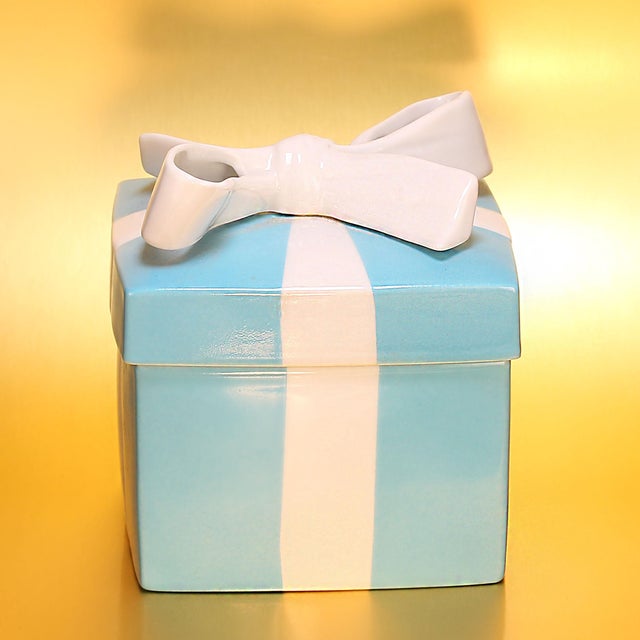 Mid 20th Century Tiffany & Co Iconic Blue Ceramic Gift Box | Chairish