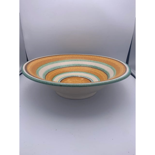 Alvino Bagni Mid-Century Modern Striped Italian Pottery Bowl