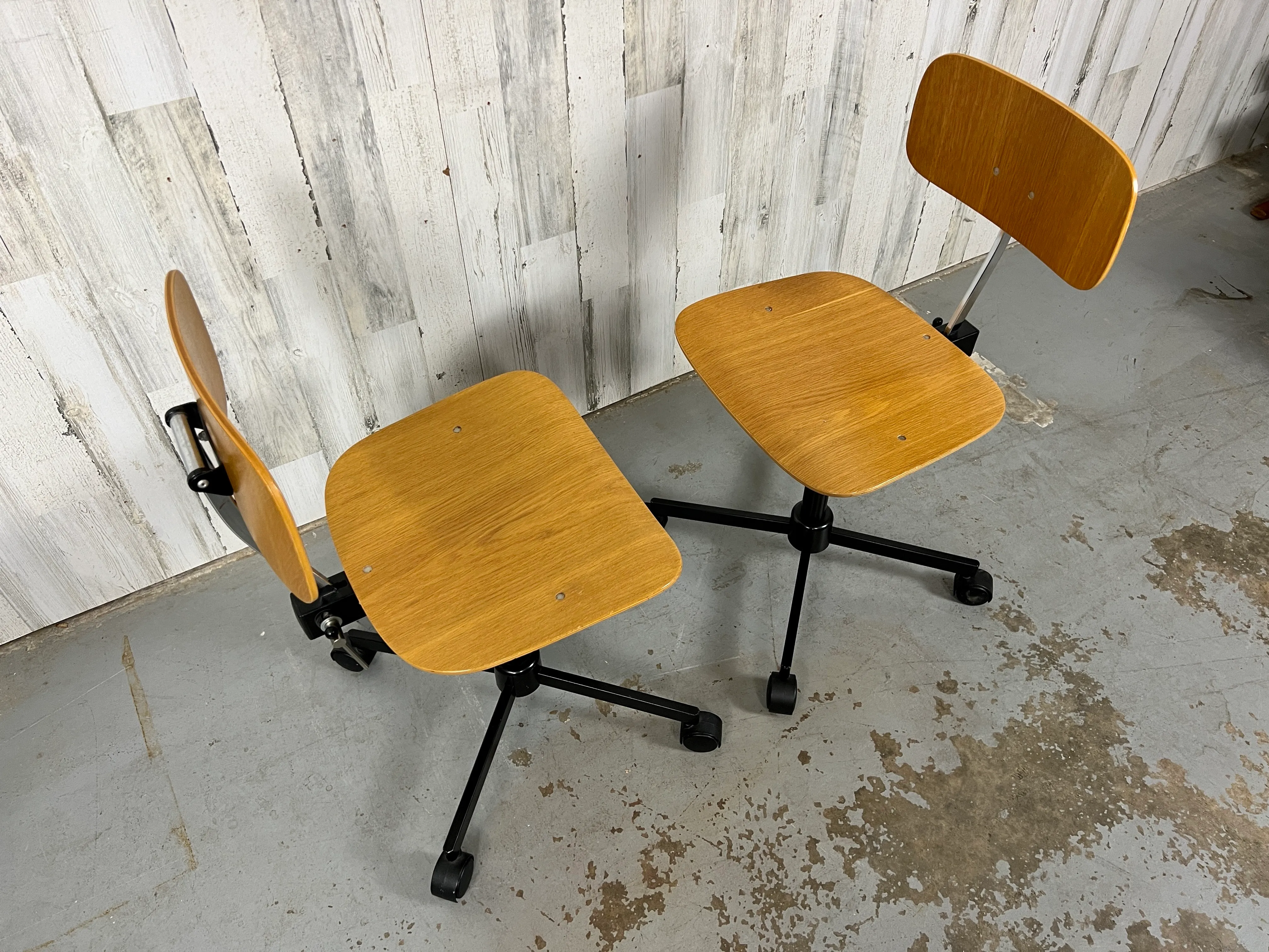 Pair of Rabami Danish Teak Kevi Desk Chairs | Chairish
