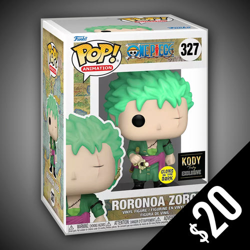 Funko Pop! One Piece: Roronoa. Zoro #327 (GITD) – Chalice Collectibles