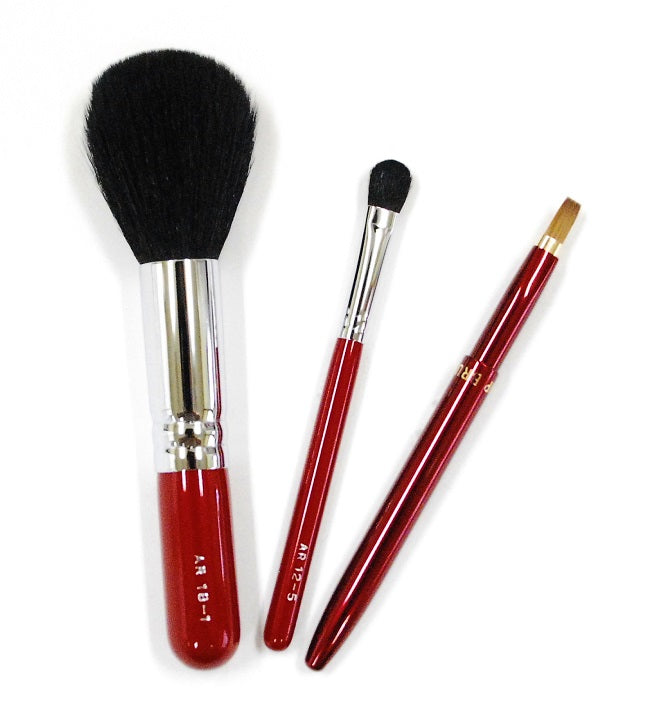 竹宝堂 広島 熊野筆化粧ブラシ AR3本セット セット内容説明書付き